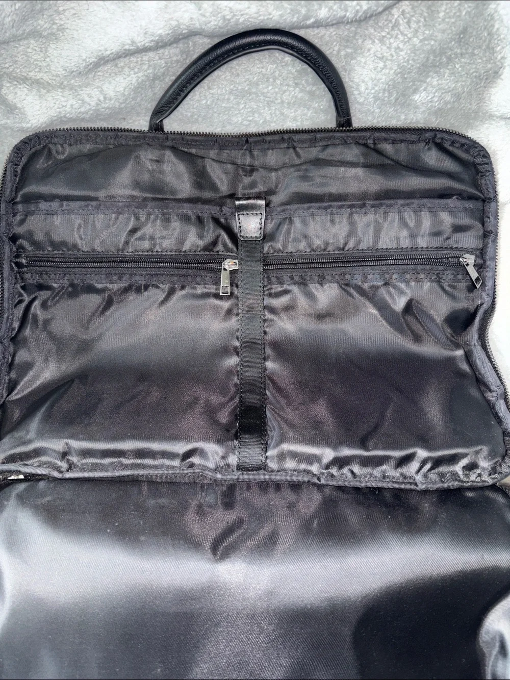 Stranger Black Full Grain Leather Laptop Bag